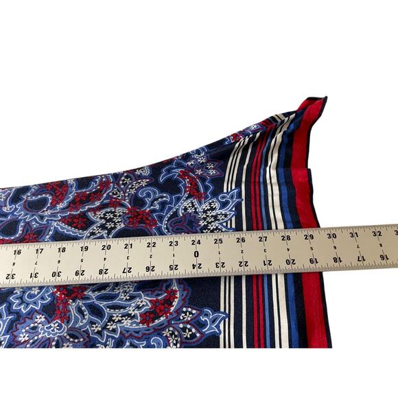 Ruby Rd Shirt Womens Large Blue Red Paisley Beaded Scoop Neck Short Sleeve Top - Picture 5 of 7